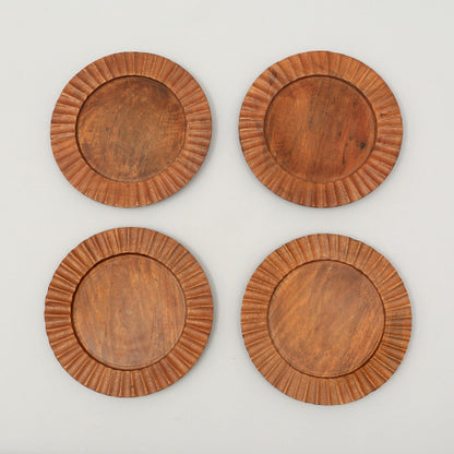 Handcrafted Wood Brown Charger Plate Wooden Dinning Placemat Artisan Wood Tableware - view 7