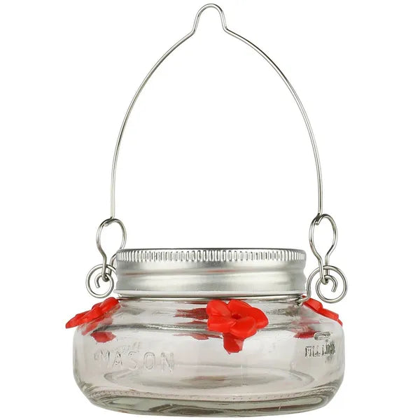6oz Mason Jar Hummingbird Glass Feeder 2.5" - view 4