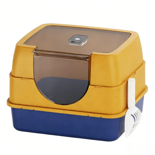 Galaxy Enclosed Orange Cat Litter Box, Sealed To Prevent Odors And Sanding, Stable And Durable - view 5