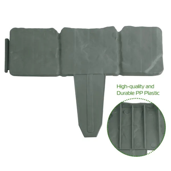 20 Pieces Of Pebble Effect Plastic Garden Lawn Edge Decorative Strip - view 2