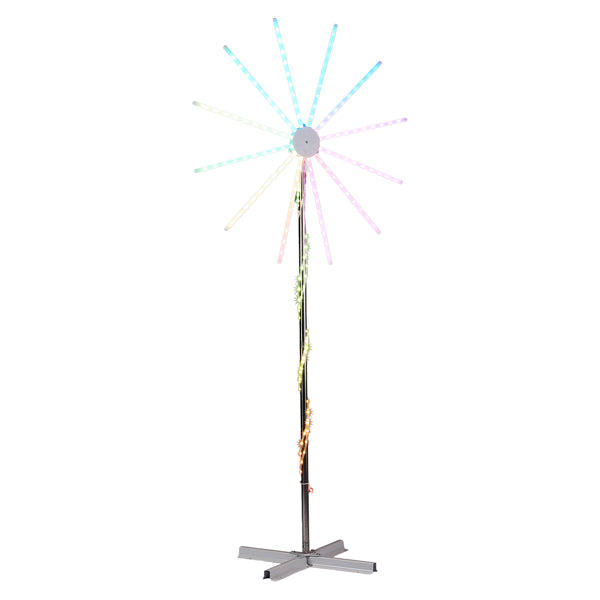 8.3FT Lighted Firework Light With Stand Christmas Decorations, Lighted Holiday Decor With 180 RGB LED Lights