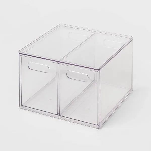 All Purpose 2 Drawer Storage Clear