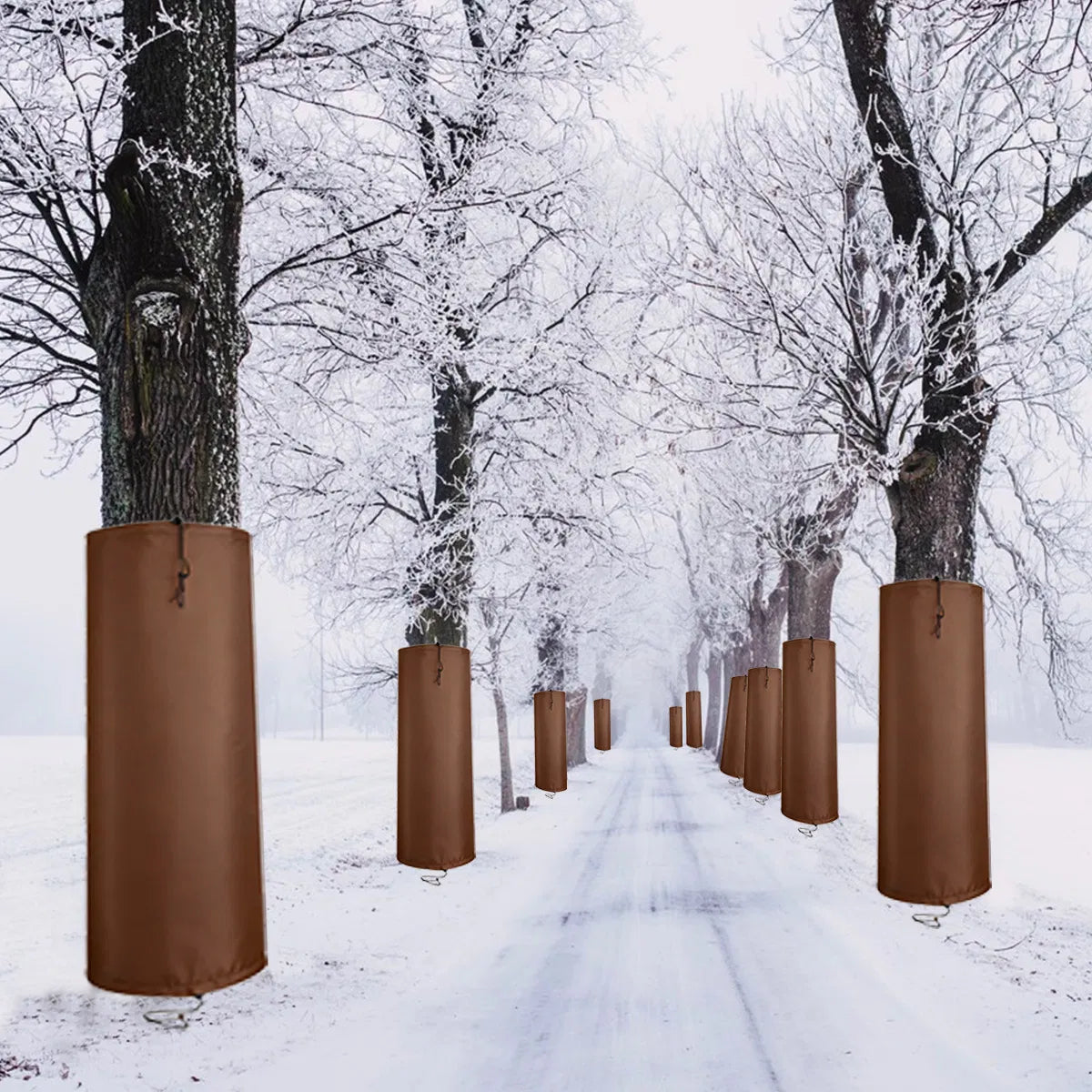 Palm Tree Root Protectors Winter Protection for Trees Root Self Adhesive Plant Trunk Insulation Cover with Drawstring - view 6