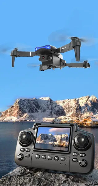 The E99 PRO Drone Is Equipped With A 4.91-inch Screen Controller, An SD Card, 2 Batteries, A Brushless Motor - view 3