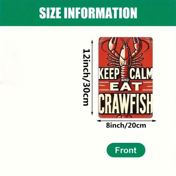 1pc Keep Calm Eat Crab Iron Wall Art 8x12 Inch, Funny Vintage Metal Plaque Sign - view 5