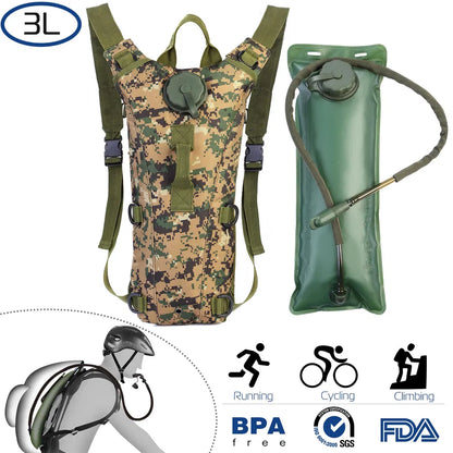 Tactical Hydration Pack 3L Water Bladder Adjustable Water Drink Backpack - view 4