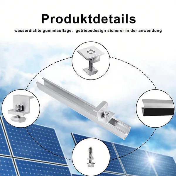 12/20cm U-shaped Guide Rail Black Middle Side Pressure Set Solar Panel Photovoltaic Accessory Pressure Block Mini - view 2