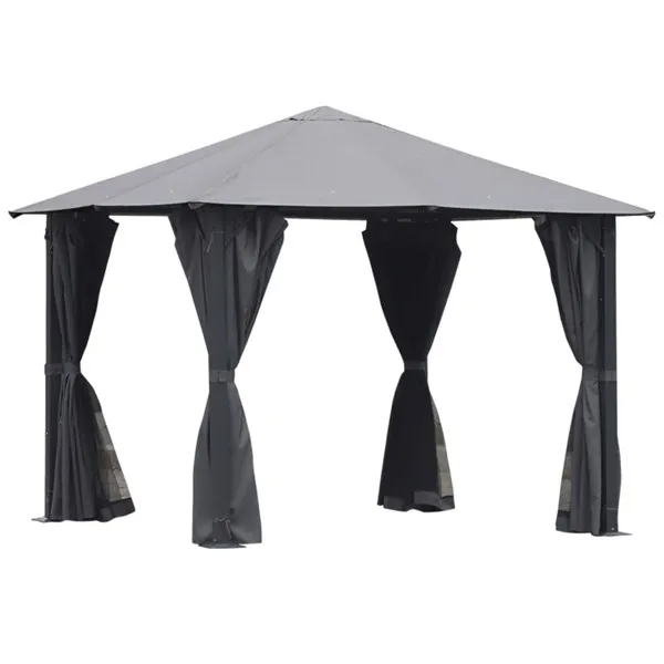 10ft X 10ft Patio Gazebo-Black-AS - view 2