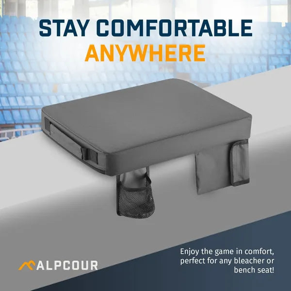 Alpcour Portable Extra Thick Stadium Seat Cushion - 21x 15 Inch Bleacher Cushion With Side Pocket - view 2
