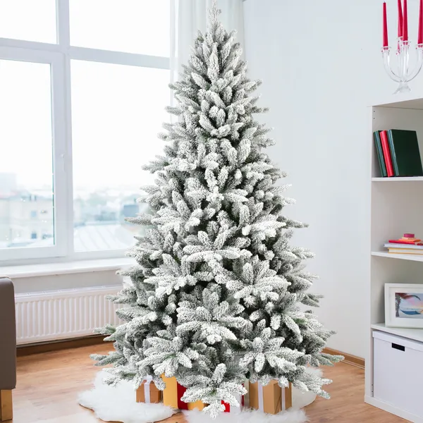 7FT Unlit Christmas Tree, Hinged Artificial Trees 1514 Premium PVC Branches - view 5