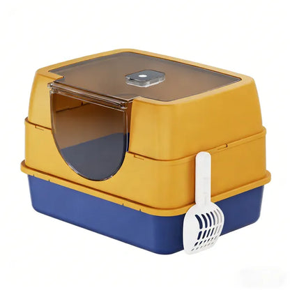 Galaxy Enclosed Orange Cat Litter Box, Sealed To Prevent Odors And Sanding, Stable And Durable - view 2