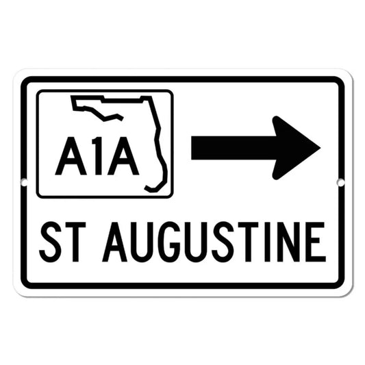 St Augustine Florida A1A Highway Metal Road Sign Souvenir Wall Decor - view 2