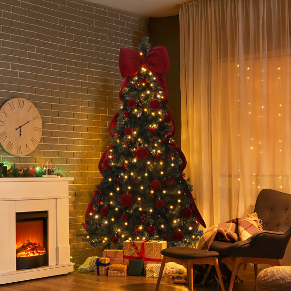 7.5 FT Artificial Christmas Tree With DIY 300 Warm White LED Lights - view 7