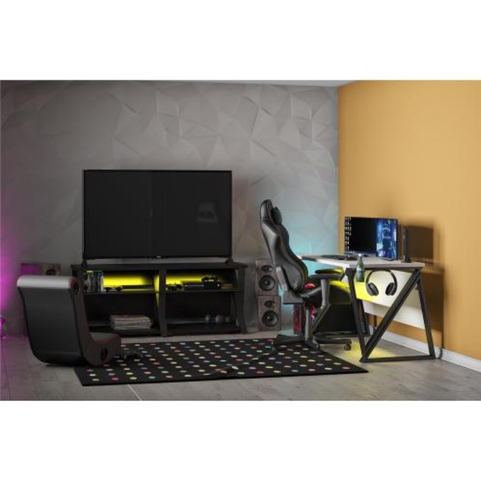 Genesis Adjustable Gaming Desk, White - view 3