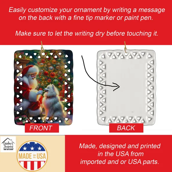 American Eskimos And Santa Claus Porcelain Decorations Christmas Tree Hanging Decorations - view 3