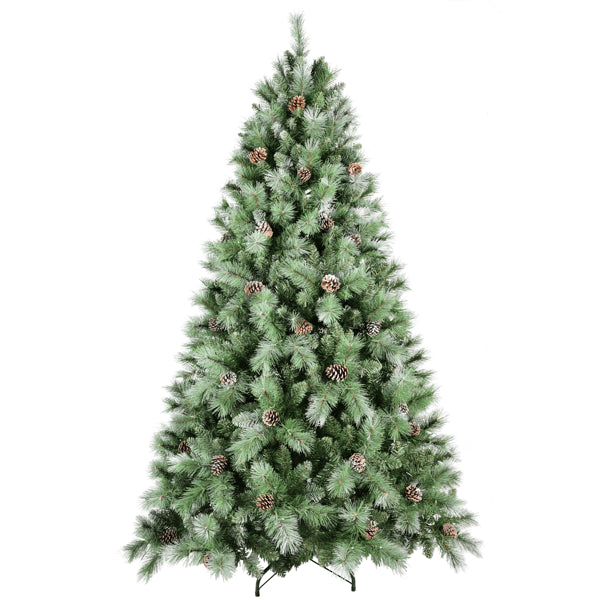 Artificial 5ft Green Christmas Tree With 694PVC Hard Needle Mixed Branch Tips, 200L Warm White Led, Pine Cone