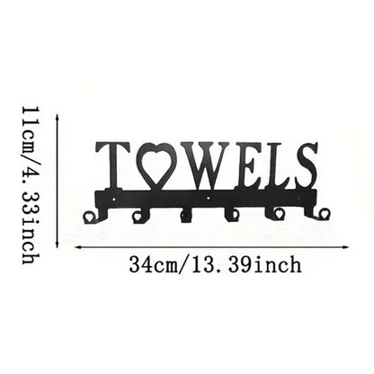 1pc Premium Metal Wall - Mounted Towel Hook - Space - Saving 6 - Hook Storage. The Simple Punch Installation Fits