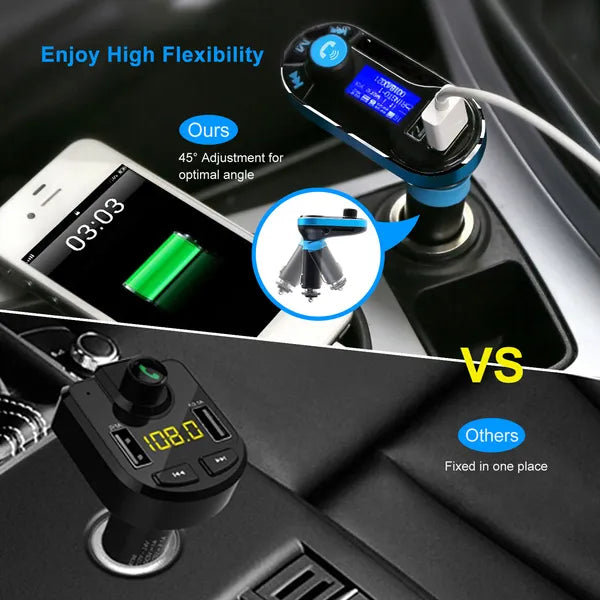 Car Wireless FM Transmitter Dual USB Charger Hands-free Call MP3 Player Aux-in LED Display Remote Controller - view 5