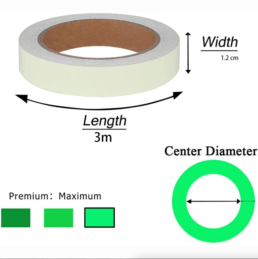2PC Luminous Tape Self Adhesive Glow In The Dark Wall Sticker Fluorescent Light - view 5