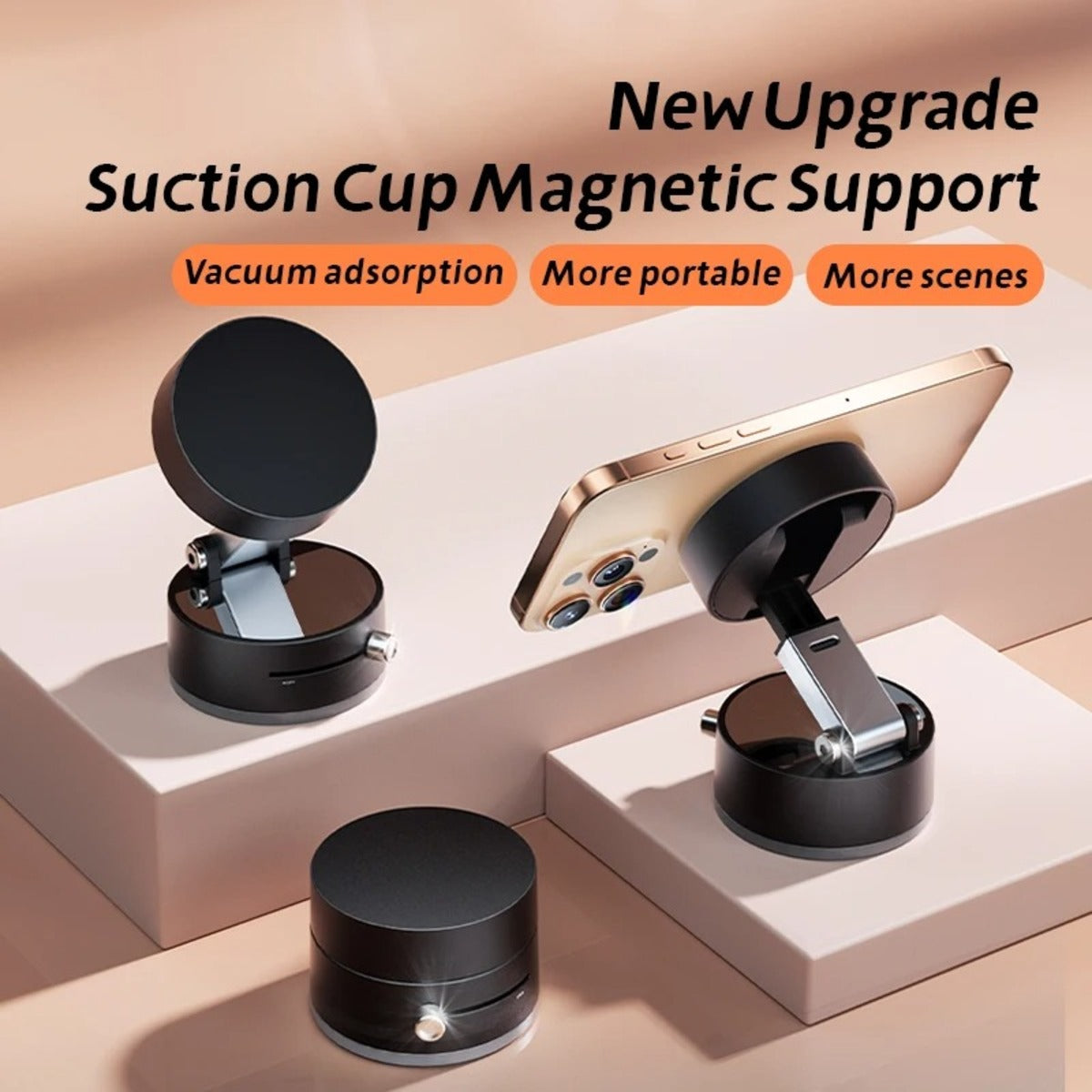 Ultra Magnetic Phone Holder Foldable Car Phone Mount Dashboard Phone Bracket 360 Degree Rotation Vacuum Suction Cup GPS - view 2