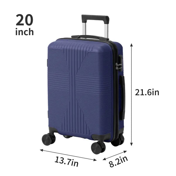 Non-TSA Customs Lock 3-in-1 PP Trolley Case, 20in, 24in, 28in, PP, Navy Blue - view 4