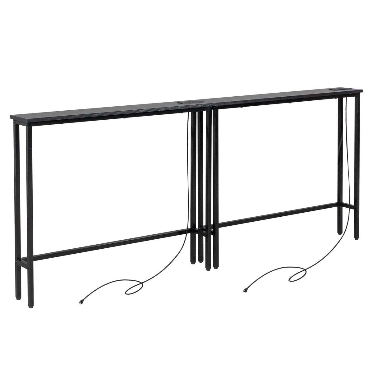 2 Pack 39.4" Narrow Console Sofa Table with Power Outlets and USB Ports - view 8