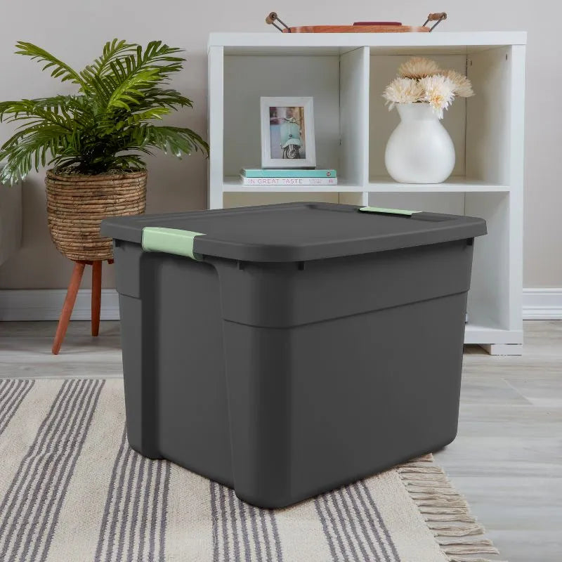 20gal Storage Tote - Portable Gray Utility Tub With Lid, 20 Gallon Capacity, Universal Storage - view 6