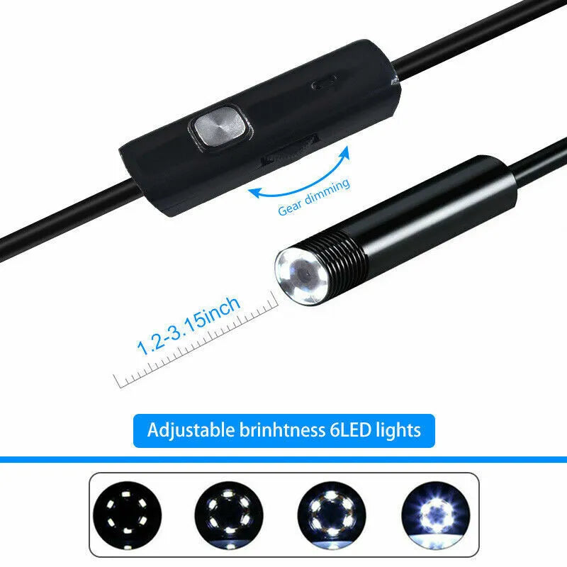 5M 6LEDs Snake Endoscope Borescope 8mm Inspection USB Camera Scope For Android - view 6