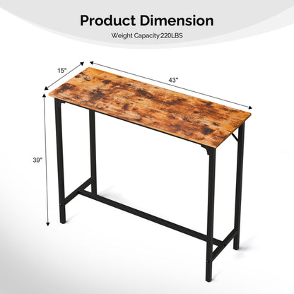 43-Inch Bar Table (Brown) - 209 Lbs Capacity Pub Height Table With Durable MDF Top & Metal Frame - view 4