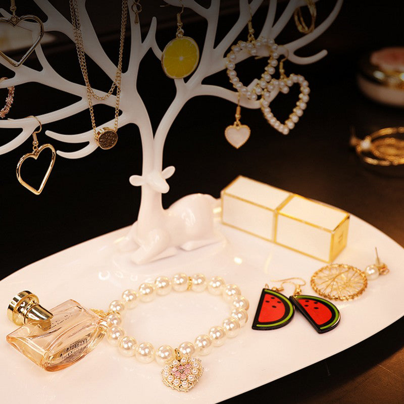Deer Jewelry Display Stand Earrings Necklace Ring Jewelry Display Tray Jewelr Crystal Handle Antlers Jewelry Display - view 6