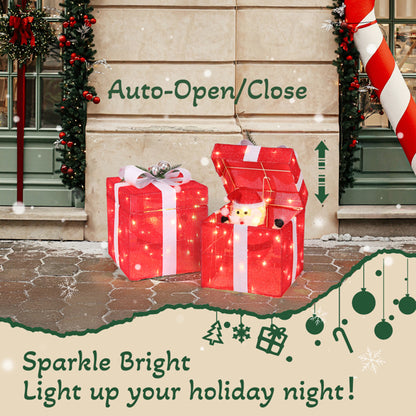 12in Motorized Pop-up Gift Box With Santa, Outdoor Christmas Decorations With Motor & 60 LED Lights - view 8