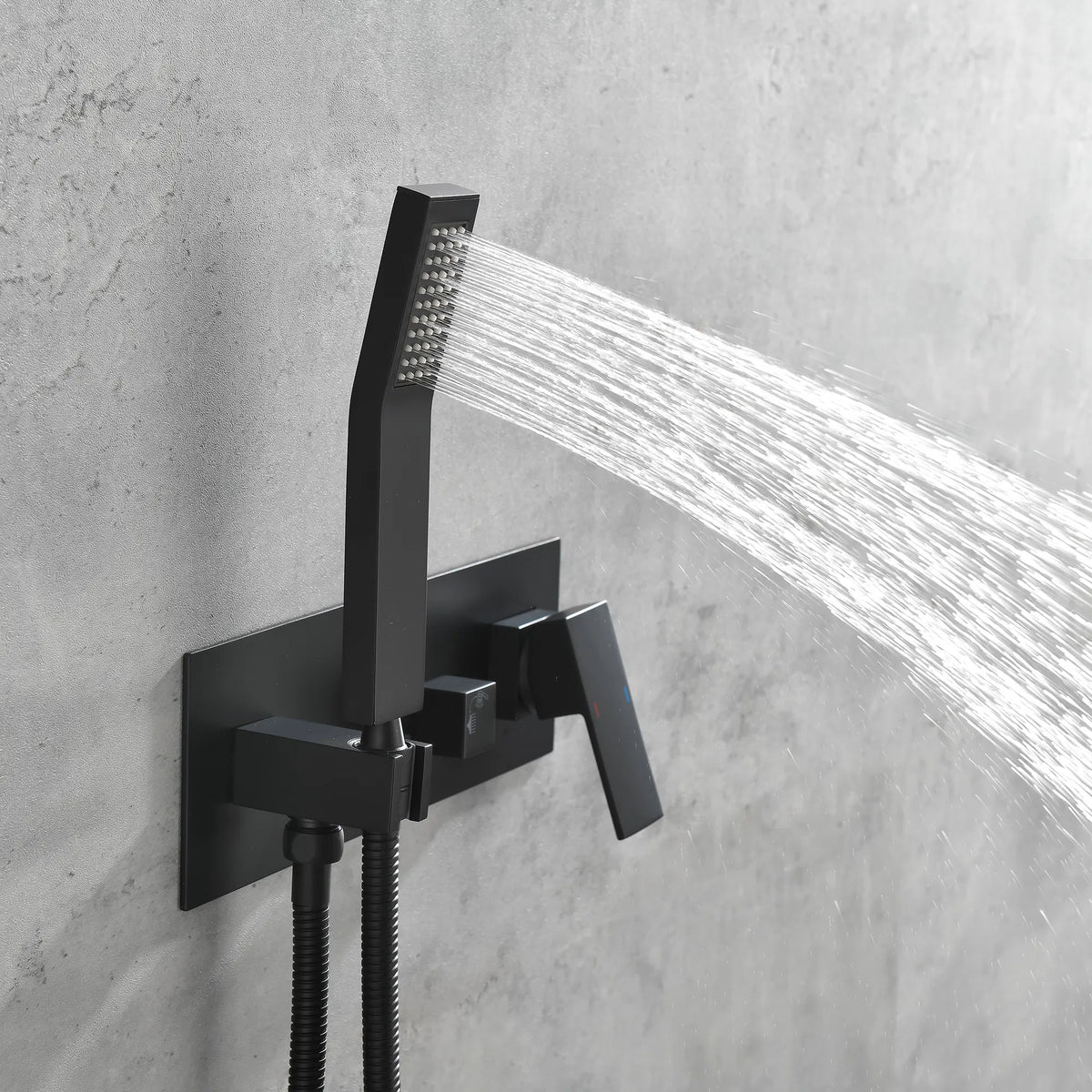 Brass Matte Black Shower Faucet Set Shower System 10 Inch Rainfall Shower Head with Handheld Sprayer Bathroom Luxury - view 8