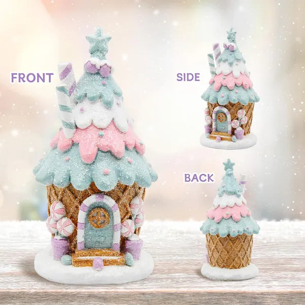 Gingerbread House Decorations, Pastel Pink Gingerbread Christmas Decor - view 5