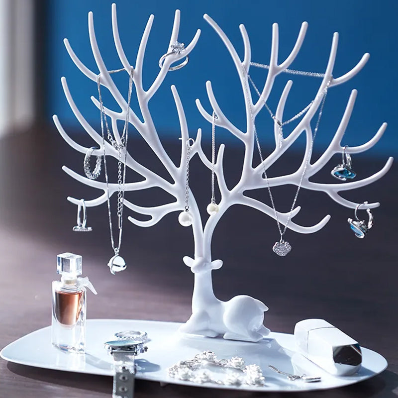 Deer Jewelry Display Stand Earrings Necklace Ring Jewelry Display Tray Jewelr Crystal Handle Antlers Jewelry Display - view 7