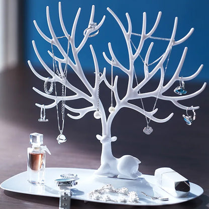 Deer Jewelry Display Stand Earrings Necklace Ring Jewelry Display Tray Jewelr Crystal Handle Antlers Jewelry Display - view 7