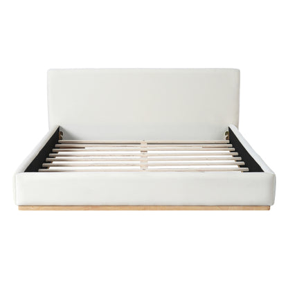 Elegant Upholstered Bed With Solid Wood Frame, Unlocking A New Experience Of Comfortable Sleeping, Queen, White - view 2