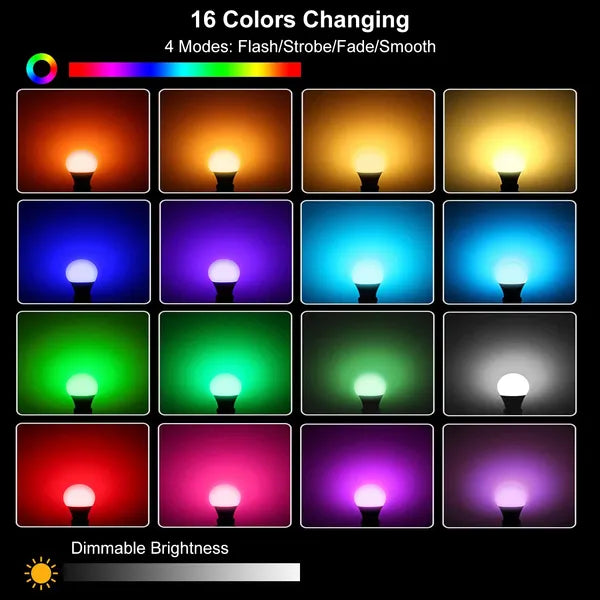 16 Colors Change LED Bulbs E27 3W RGB Dimmable Mood Lighting Lamp IR Remote Control - view 4