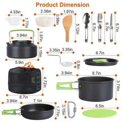 16Pcs Camping Cooking Ware Set Camping Stove Cookware Kit - view 3