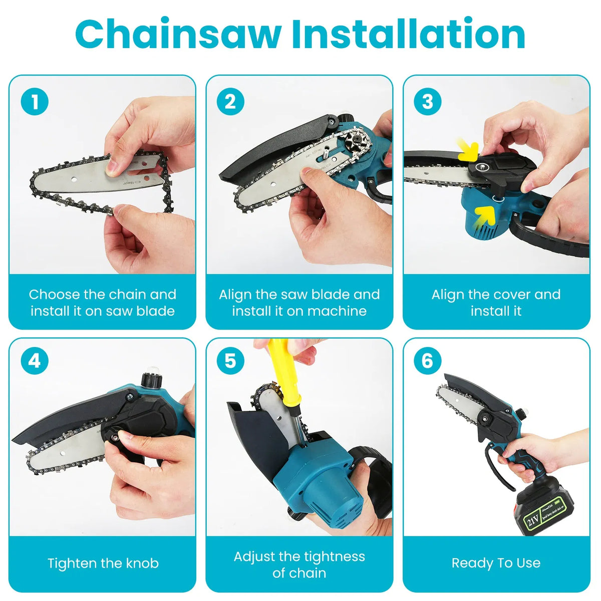 4-in-1 Pole Pruning Shears, Electric Pruning Shears & Pole Saws For Tree Trimming With 7 Adjustable Head Angles - view 7