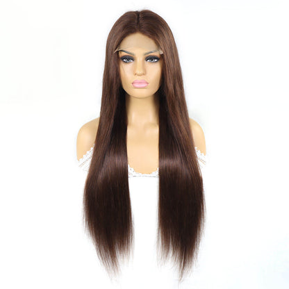 4x4 Lace Straight Human Hair Wig, Brown, Density - view 2