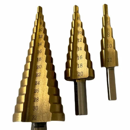 Pagoda Drill Bit 3-piece Set, Hexagonal Handle Straight Groove Metric Large 3PC Iron Box (380g) - view 5