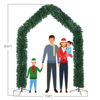 240X40X260cm 1650 Branches PVC Christmas Arch Holiday Arch Decoration Green - view 6