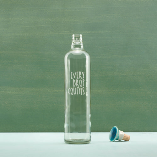 Drop Glass Water Bottle With Ceramic Stopper-750 ML