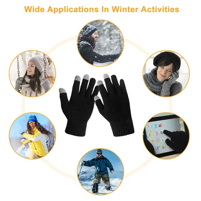 Unisex Touch Screen Gloves Full Finger Winter Warm Knitted Gloves For Warmth Running Cycling Camping Hiking - view 2