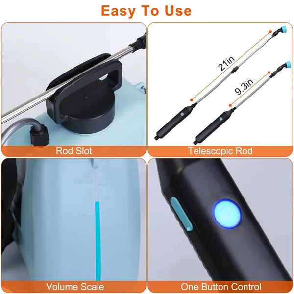 5L/1.3Gallon Electric Plant Sprayer Automatic Plant Sprayer Telescopic Garden Handheld Sprayer With 3 Spray Spouts - view 4