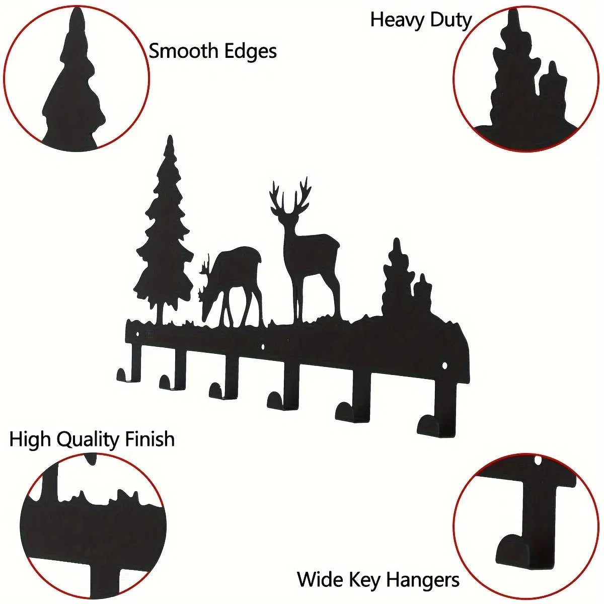 Matte Black Wall Hooks Heavy Duty Adhesive Mount for Entryway Bathroom Kitchen Storage Organization - view 7