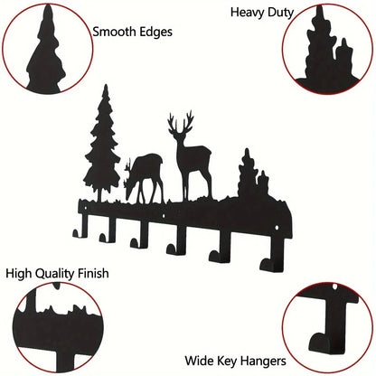 Matte Black Wall Hooks Heavy Duty Adhesive Mount for Entryway Bathroom Kitchen Storage Organization - view 7