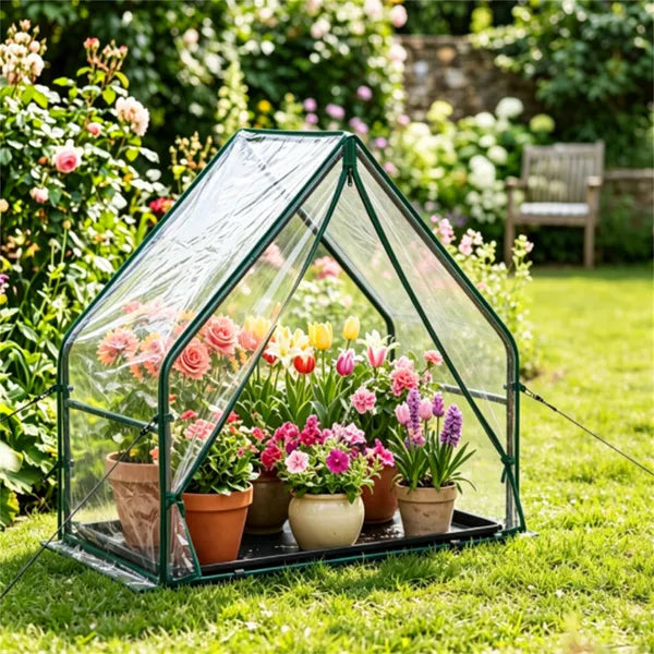 36' X 20' X 34' Ortable Mini Greenhouse With PE Bottom Mat, Waterproof Clear PVC Plant Grow Tent With Metal Frame - view 4