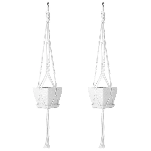 2Pcs Plant Hanger Flowerpot Net Bag 40in Cotton Rope - view 3