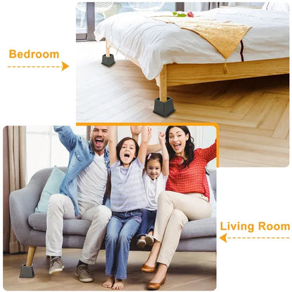 8Pcs Furniture Risers 500kg 1100lbs Capacity Bed Lifters Adjustable Couch Table Chair Risers - view 3